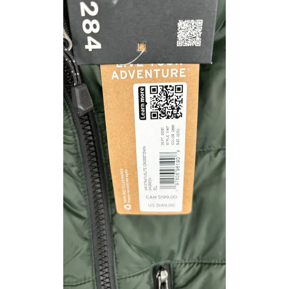 Eddie Bauer Mens StratusLite Crosstown Down Hoodie Puff Jacket Size XL New